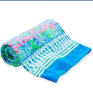 Lilly Pulitzer Beach Towel - Cabana Green Keeping It Reel - NWT